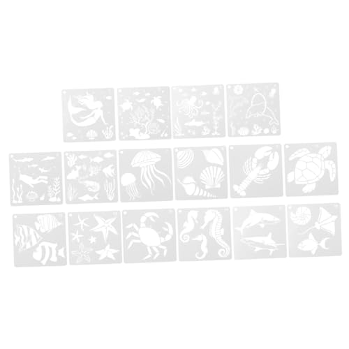 SEWACC 16 Stück Teiliges Meer Themen Schablonen Wiederverwendbare DIY Wand und Türmalvorlagen Große Malvorlagen für Scrapbooking Heimdekoration für Kreative Familienprojekte und SEWACC 16 Stück Teiliges Meer Themen Schablonen Wiederverwendbare DIY Wand und Türmalvorlagen Große Malvorlagen für Scrapbooking Heimdekoration für Kreative Familienprojekte und von SEWACC
