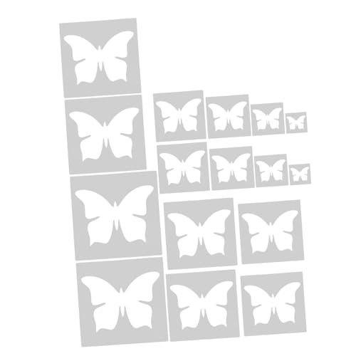 SEWACC 16 Stück Teiliges Schmetterlingsschablonen für Diy Projekte Wiederverwendbare Malschablonen für Wand und Holzdekorationen für Kreative Bastelarbeiten und Personalisierte von SEWACC