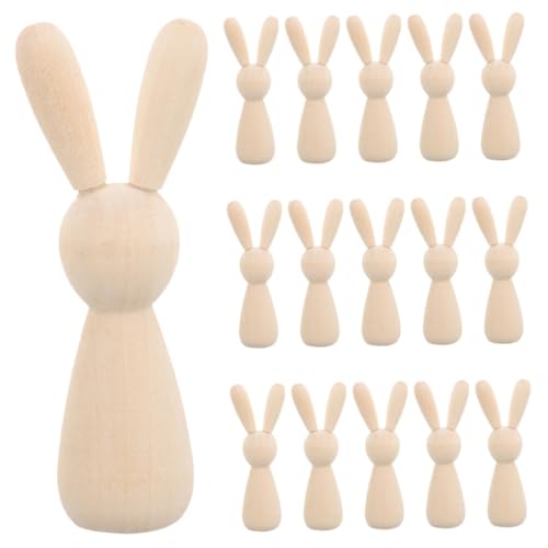 SEWACC 16 Stück Teiliges Unvollendeter Mini holzhasen zum Bemalen Robuste DIY holzfiguren für Individuelle Osterdekoration Langlebige Holzkaninchen für Handwerksprojekte und SEWACC 16 Stück Teiliges Unvollendeter Mini holzhasen zum Bemalen Robuste DIY holzfiguren für Individuelle Osterdekoration Langlebige Holzkaninchen für Handwerksprojekte und von SEWACC