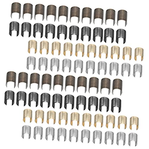 SEWACC 160 Stück Lederseil Clips Zylindrische Klemmen für Schmuck DIY Breit Gold Silber Gunmetal und Antikgrün für Bastelprojekte Organisation von Enden SEWACC 160 Stück Lederseil Clips Zylindrische Klemmen für Schmuck DIY Breit Gold Silber Gunmetal und Antikgrün für Bastelprojekte Organisation von Enden von SEWACC