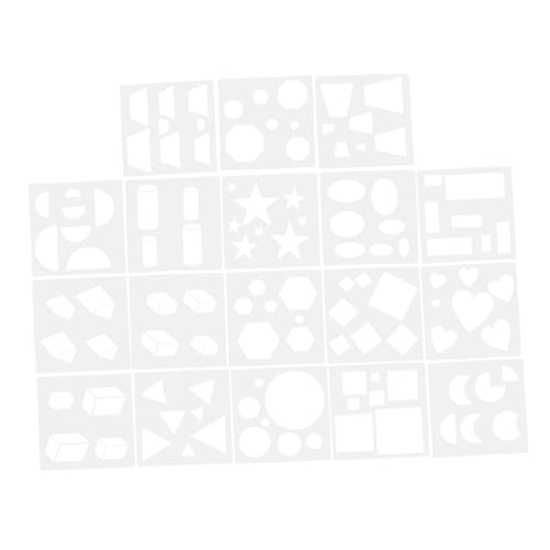 SEWACC 18 Stück Geometrie Vorlage Zeichenwerkzeug Malschablonen Schablone Zum Malen Mehrzweck Malvorlage Ausgehöhlte Malvorlage Kinder Malen Lernwerkzeug DIY Handwerk Schablone von SEWACC
