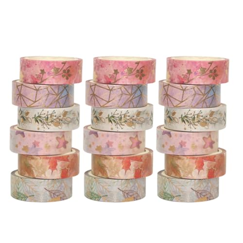 SEWACC 18 Stück Japanisches Papierband Dekoration Scrapbook Washi Klebeband Bastelband Für Journaling DIY Zubehör Japanisches Klebeband SEWACC 18 Stück Japanisches Papierband Dekoration Scrapbook Washi Klebeband Bastelband Für Journaling DIY Zubehör Japanisches Klebeband von SEWACC