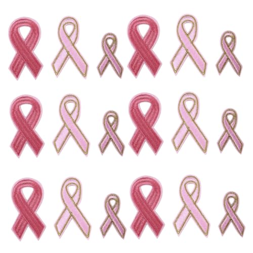 SEWACC 18 Stück Teiliges Besticktes Rosa Schleifen Patch Hochwertige Stoffaufnäher zum Aufnähen oder Aufbügeln DIY Kleidung Dekoration und Reparatur für Jacken Jeans Taschen Einfach zu von SEWACC