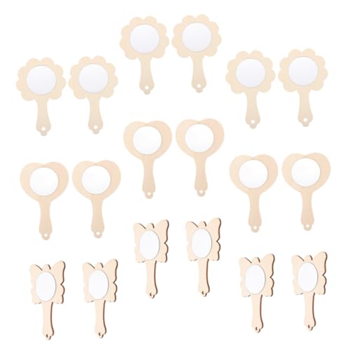 SEWACC 18 Stück Teiliges DIY Holzspiegel zum Bemalen für Formen Blume Schmetterling Herz Unbemalte Handliche Holzspiegel für Kreative Bastelideen und Personalisierte Kinderhandspiegel SEWACC 18 Stück Teiliges DIY Holzspiegel zum Bemalen für Formen Blume Schmetterling Herz Unbemalte Handliche Holzspiegel für Kreative Bastelideen und Personalisierte Kinderhandspiegel von SEWACC