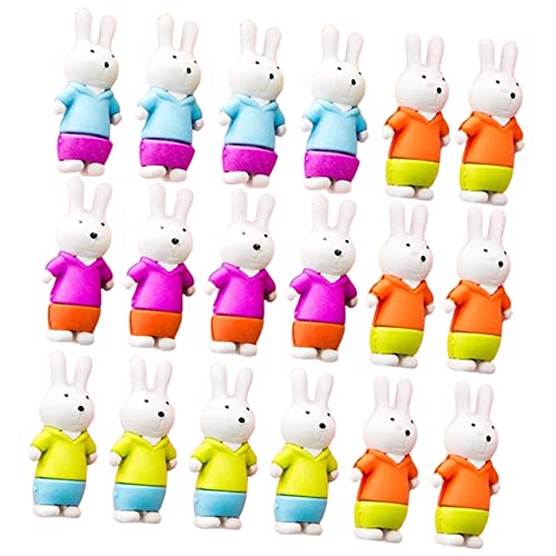 SEWACC 18 Stück Teiliges Niedliche Kaninchen Radiergummis Abnehmbare Tier Designs Bunte Sichere Radierer für Schulpreise und Klassenzimmer Fördert Feinmotorik und Spaß Zufällige Farbe von SEWACC