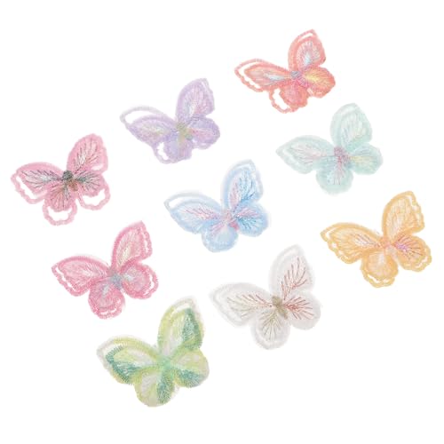SEWACC 18 Stück Teiliges Schmetterling Spitzenstickerei Organza Applikationen Doppelter Lagen Schmetterlingsflicken zum Aufbügeln und Aufnähen für DIY Kleidung Rucksäcke Jeans Hüte von SEWACC