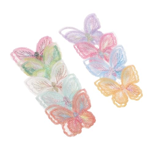 SEWACC 18 Stück Teiliges Schmetterling Stickerei Applikationen aus Organza Spitze Doppellagige Patches zum Aufnähen für DIY Kleidung Jacken Rucksäcke Jeans Taschen Hüte von SEWACC