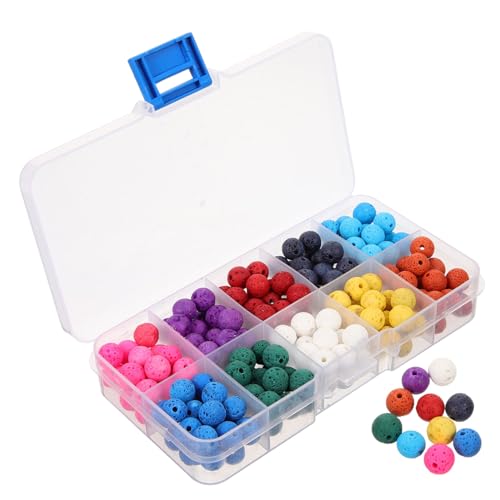 SEWACC 180 Stück Teiliges Natürliche Vulkanstein Perlen Farben Lose Rund Edelstein Spacer Perlen für Schmuckherstellung DIY Armband Basteln SEWACC 180 Stück Teiliges Natürliche Vulkanstein Perlen Farben Lose Rund Edelstein Spacer Perlen für Schmuckherstellung DIY Armband Basteln von SEWACC