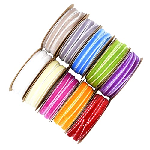 SEWACC 1Rolle Hochwertiges Flocking Ribbon Beige Dekoratives Geschenkband für Basteln Schmuck und Festlichkeiten für Party Deko und DIY Projekte von SEWACC