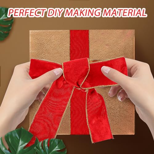 SEWACC 1Rolle Rotes Samtband Schneidbares Geschenkband für DIY Dekoration Vielseitig Einsetzbar als Bastelband für Hochzeits und Weihnachtsgeschenke Verschleißfest SEWACC 1Rolle Rotes Samtband Schneidbares Geschenkband für DIY Dekoration Vielseitig Einsetzbar als Bastelband für Hochzeits und Weihnachtsgeschenke Verschleißfest von SEWACC