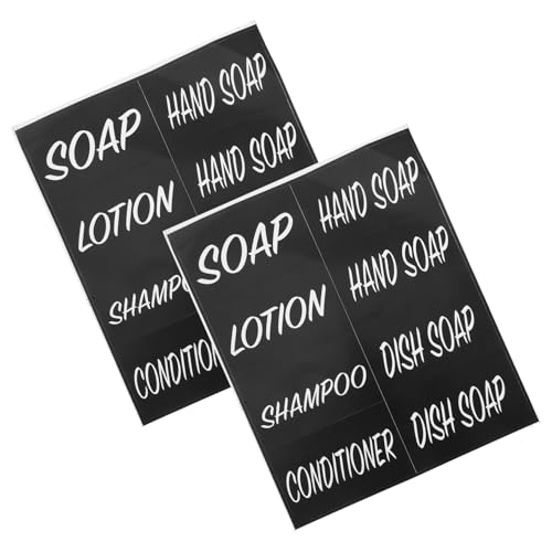 SEWACC 2 Blatt Wasserdichte Etiketten für Shampoo und Conditioner zur Einfachen Organisation von Badezimmer und Küche Kompatibel Kunststoffflaschen Leicht Anzubringen Entfernen von SEWACC