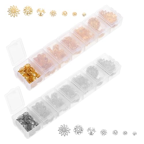 SEWACC 2 Boxen Perlenkappen Boxen Langlebige Schmuck Endkappen für DIY Armbänder Ohrringe Basteln Zubehör für Schmuckherstellung und Kreative Handarbeiten von SEWACC