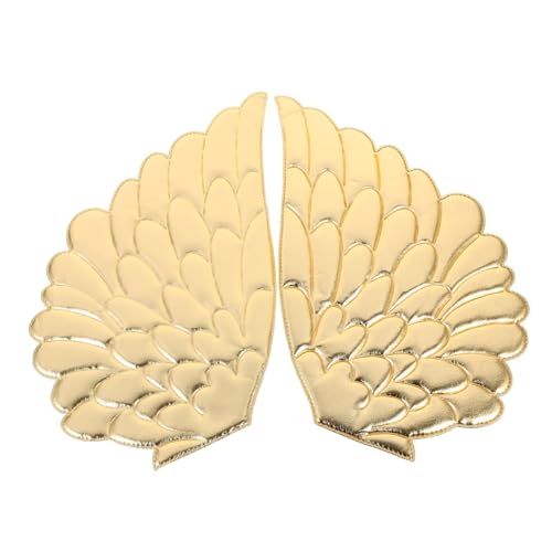 SEWACC 2 Paare Goldene Engel Flügel Patches Stoff Aufnäher für Diy Kleidung Kostüme und Bastelprojekte Einfach Aufzubügeln Nähen für Kreative Gestaltung von SEWACC