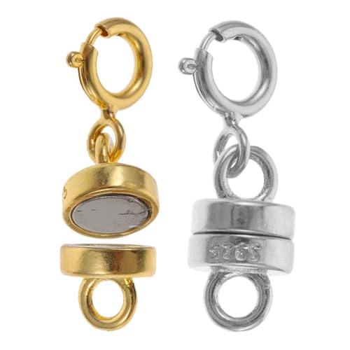 SEWACC 2 Paare Silber Verlängerungskette mit Magnetischem Verschluss Schmuckzubehör für DIY Halsketten und Armbänder Langlebige Kettenverlängerung in Platin und Goldfarbe SEWACC 2 Paare Silber Verlängerungskette mit Magnetischem Verschluss Schmuckzubehör für DIY Halsketten und Armbänder Langlebige Kettenverlängerung in Platin und Goldfarbe von SEWACC
