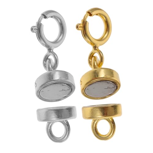 SEWACC 2 Paare Silber Verlängerungskette mit Magnetverschluss für Schmuckherstellung DIY Zubehör Langlebig und Glänzend Geeignet für Halsketten und Armbänder von SEWACC