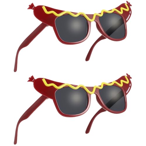 SEWACC 2 Pcs Lustige Sonnenbrille Partybrille Lustige Tanzbrille Hot Dog Brille Für Party Maskerade von SEWACC