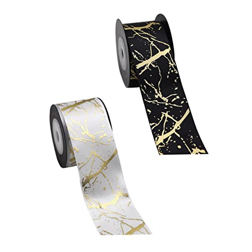 SEWACC 2 Rollen Deko Band Goldprägung Polyester Geschenkband Breit Yards DIY Schleifen Haarbänder Verpackung Hochzeit Geburtstag Party Dekoration SEWACC 2 Rollen Deko Band Goldprägung Polyester Geschenkband Breit Yards DIY Schleifen Haarbänder Verpackung Hochzeit Geburtstag Party Dekoration von SEWACC