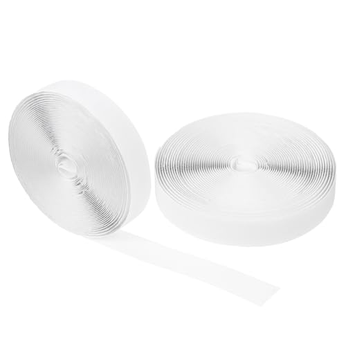 SEWACC 2 Rollen Doppelseitiges Klettband Selbstklebend Breit Stark Haftendes Nylon Verschluss Band zum Nähen für Kleidung Taschen und Heimtextilien Langlebig Wiederverwendbar von SEWACC