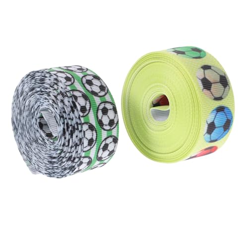SEWACC 2 Rollen Fußball Dekoband Breit Lang Ripsband für Geschenkverpackung DIY Basteln Partydeko Geschenkband Fußballmotiv SEWACC 2 Rollen Fußball Dekoband Breit Lang Ripsband für Geschenkverpackung DIY Basteln Partydeko Geschenkband Fußballmotiv von SEWACC