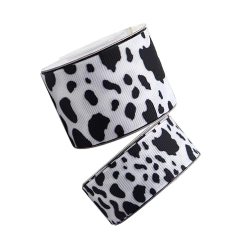 SEWACC 2 Rollen Geschenkband mit Kuhmuster Breit pro Ripsband für DIY Bastelarbeiten Geschenkverpackung Partydekoration Vielseitig Zuschneidbar SEWACC 2 Rollen Geschenkband mit Kuhmuster Breit pro Ripsband für DIY Bastelarbeiten Geschenkverpackung Partydekoration Vielseitig Zuschneidbar von SEWACC