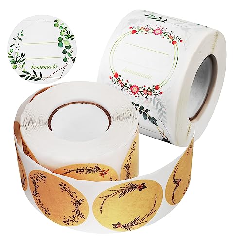 SEWACC 2 Rollen Geschenketiketten mit Pflanzenkranz Selbstklebende Aufkleber für Geschenktüten Grußkarten Umschläge pro Rolle Weiß und Braun Vielseitig Dekorativ SEWACC 2 Rollen Geschenketiketten mit Pflanzenkranz Selbstklebende Aufkleber für Geschenktüten Grußkarten Umschläge pro Rolle Weiß und Braun Vielseitig Dekorativ von SEWACC