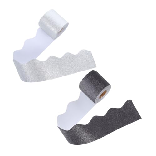 SEWACC 2 Rollen Glitzernde Pinnwand Bordüren Elegante Gewellte Dekoration für Klassenzimmer und Büro Selbstklebend Vielseitig Einsetzbar für Feiertage Silber SEWACC 2 Rollen Glitzernde Pinnwand Bordüren Elegante Gewellte Dekoration für Klassenzimmer und Büro Selbstklebend Vielseitig Einsetzbar für Feiertage Silber von SEWACC