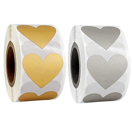 SEWACC 2 Rollen Herzförmige Selbstklebende Rubbelaufkleber Roségold und Silber mit Je Scratch Off Labels für Diy Überraschungskarten Partydekoration Einfaches Abziehen und Rubbeln SEWACC 2 Rollen Herzförmige Selbstklebende Rubbelaufkleber Roségold und Silber mit Je Scratch Off Labels für Diy Überraschungskarten Partydekoration Einfaches Abziehen und Rubbeln von SEWACC