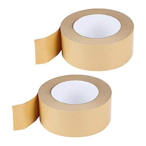 SEWACC 2 Rollen Hochwertiges Kraftpapier Klebeband Vielseitiges Wasserdichtes Verpackungsband für DIY Karton und Bildmontage Starke Haftung und Optimale von SEWACC