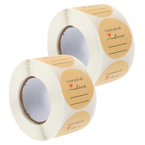SEWACC 2 Rollen Kraftpapier Aufkleber Selbstklebend für Gebäck Verpackung Starke Haftung und Rückstandsfrei Runde Siegel Etiketten für Hobbybäcker und DIY Food Packaging SEWACC 2 Rollen Kraftpapier Aufkleber Selbstklebend für Gebäck Verpackung Starke Haftung und Rückstandsfrei Runde Siegel Etiketten für Hobbybäcker und DIY Food Packaging von SEWACC