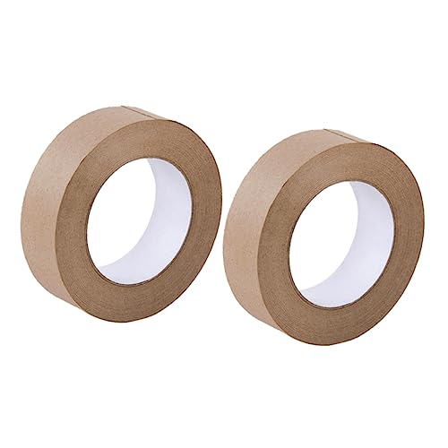 SEWACC 2 Rollen Kraftpapier Klebeband Wasseraktiv Umweltfreundliches Beschreibbares Verpackungsband Hochwertige Haftung Leicht Abreißbar für Kartons und von SEWACC
