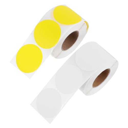 SEWACC 2 Rollen Multifunktionale Runde Etiketten Wasserfeste Selbstklebende Sticker für Büro Zuhause und Kommerzielle Anwendungen von SEWACC