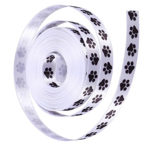 SEWACC 2 Rollen Polyester Bastelband mit Hundepfotenmuster Breit Vielseitiges Geschenkband für Geschenkverpackung und DIY Dekoration Strapazierfähig und Weich SEWACC 2 Rollen Polyester Bastelband mit Hundepfotenmuster Breit Vielseitiges Geschenkband für Geschenkverpackung und DIY Dekoration Strapazierfähig und Weich von SEWACC