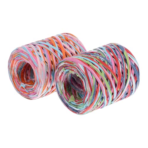 SEWACC 2 Rollen Raffia Papierband Buntes Geschenkband DIY Bastelschnur zum Verpacken Dekorieren Handgefertigte Schnur für Geschenkverpackung Haarbänder Partydeko SEWACC 2 Rollen Raffia Papierband Buntes Geschenkband DIY Bastelschnur zum Verpacken Dekorieren Handgefertigte Schnur für Geschenkverpackung Haarbänder Partydeko von SEWACC