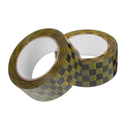 SEWACC 2 Rollen Sealing Tape Muster Klebeband Retro Schachbrettmuster Stark Haftend Verpackungsband für Büro und Versand DIY Pakete Schwarz Gelb SEWACC 2 Rollen Sealing Tape Muster Klebeband Retro Schachbrettmuster Stark Haftend Verpackungsband für Büro und Versand DIY Pakete Schwarz Gelb von SEWACC