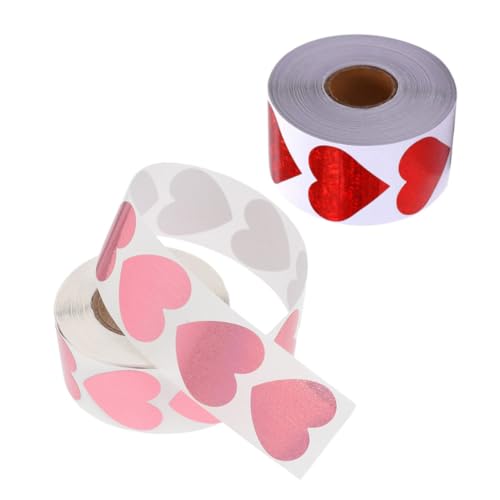 SEWACC 2 Rollen Selbstklebende Herz aufkleber Rot Glitzernde Folie Abziehbare Herzform Etiketten für Scrapbooking DIY Basteln und Dekoration von Einladungen und Geschenken SEWACC 2 Rollen Selbstklebende Herz aufkleber Rot Glitzernde Folie Abziehbare Herzform Etiketten für Scrapbooking DIY Basteln und Dekoration von Einladungen und Geschenken von SEWACC