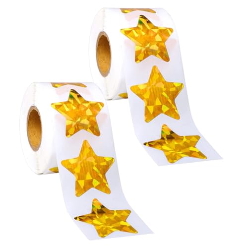 SEWACC 2 Rollen Sternen Aufkleber Selbstklebende Etiketten für Hochzeiten Bastelprojekte Durchmesser Vielseitige Dekoration für von SEWACC
