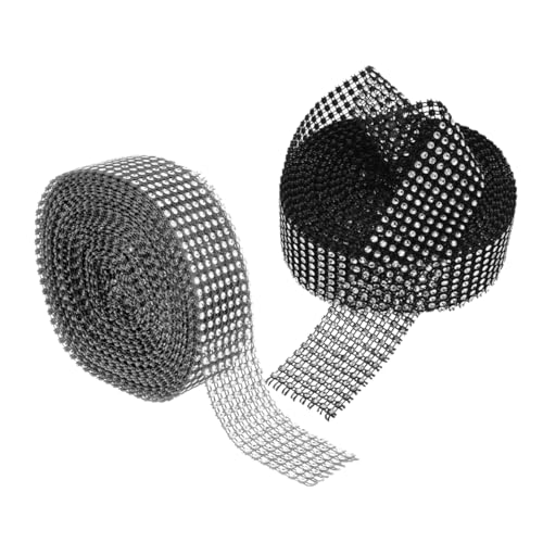 SEWACC 2 Rollen Strassband mit Reihen Selbstklebendes Leichtes Dekoband Silber und Schwarz Elektroplattierte Kunststeine Vielseitig für DIY Hochzeits Party und Kuchen Dekorationen SEWACC 2 Rollen Strassband mit Reihen Selbstklebendes Leichtes Dekoband Silber und Schwarz Elektroplattierte Kunststeine Vielseitig für DIY Hochzeits Party und Kuchen Dekorationen von SEWACC