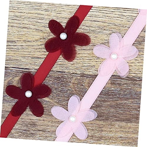 SEWACC 2 Rollen Teiliges Spitzenband mit Blumenmuster Langlebiges Satin Geschenkband für Basteln Bekleidung und Geschenkverpackung Romantische Farbauswahl und Weinrot von SEWACC