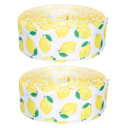 SEWACC 2 Rollen Zitronen Dekoband Drahtkanten Polyester Fruchtmuster für Geschenkverpackung Kranzherstellung Haarschleifen Basteln DIY Sommer Party Deko SEWACC 2 Rollen Zitronen Dekoband Drahtkanten Polyester Fruchtmuster für Geschenkverpackung Kranzherstellung Haarschleifen Basteln DIY Sommer Party Deko von SEWACC