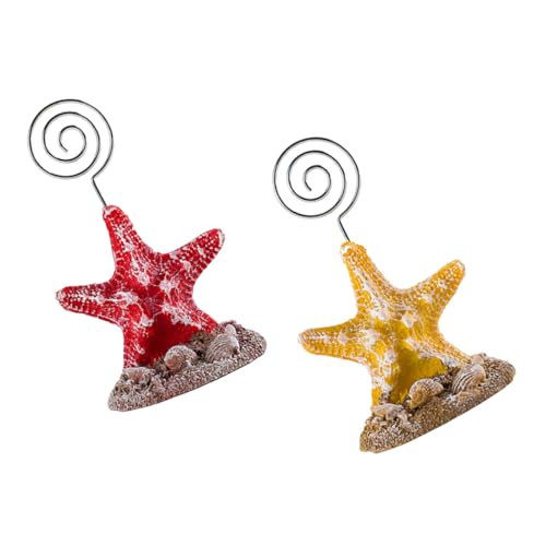 SEWACC 2 STÜCK Teiliges Memo Clip im Mediterranen Seestern Design Stabiler Standfuß Praktische und Fotoklammern für Schreibtischdekoration und Büroorganisation Gelb und Rot SEWACC 2 STÜCK Teiliges Memo Clip im Mediterranen Seestern Design Stabiler Standfuß Praktische und Fotoklammern für Schreibtischdekoration und Büroorganisation Gelb und Rot von SEWACC