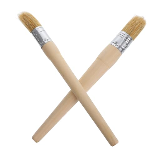 SEWACC 2 STÜCK Teiliges Profi Wachspinsel Runde Lackierpinsel mit Langem Griff und Präzise Möbelrestaurierung für Möbel Stencils Dekoration Langlebiges Material von SEWACC