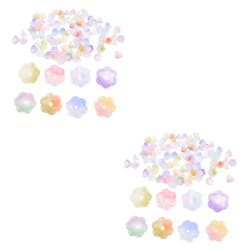 SEWACC 2 Sätze Glasblumenperlen Blumen Perlen Für Armbänder Schmuckherstellung Und Diy Bastelprojekte Vielseitige Bunte Spacer Perlen Für Kreative Designs 100 Stück * 2 von SEWACC