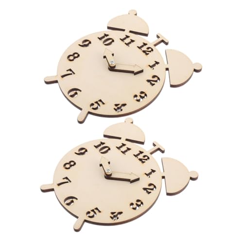 SEWACC 2 Sätze Holzspielzeug Uhr für Diy Puzzle Teile Pädagogisches Montessori Lernspielzeug zur Zeiterziehung Basteln für Vorschulkinder für Zuhause von SEWACC
