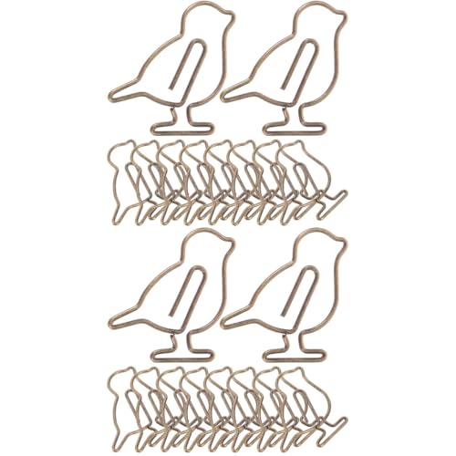 SEWACC 2 Sätze Kreative Büroklammern Form Eines Antiken Vögelchens Metallische Kleine Klammern Für Dokumente Und Notizen Bürozubehör Und Geschenkartikel 20 Stück * 2 von SEWACC