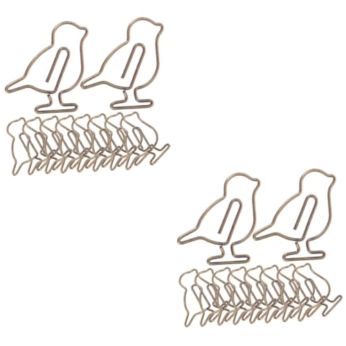 SEWACC 2 Sätze Kreative Büroklammern Im Design Antiken Vogel Figur Teiliges Aus Robustem Metall Für Dokumente Notizen Und Karten Für Büro Und Schule 20 Stück * 2 von SEWACC