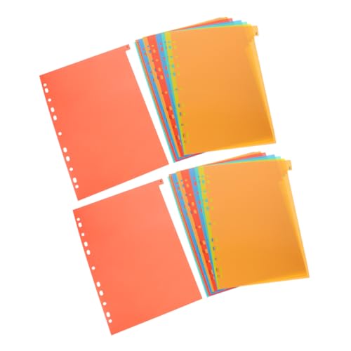 SEWACC 2 Sätze Kunststoff Trennblätter für Ordner Farbige Indexpapier Trennblätter für Notizhefte und Aktenschneider für Büro Schule und Reisen von SEWACC