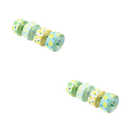 SEWACC 2 Sätze Lemon Herz Ripsband Dekoratives Geschenkband Für Diy Projekte Hochwertige Polyester Ribbons Für Bastelarbeiten Und Verpackungen Für Feiertage Und Besondere 4 Rollen * 2 von SEWACC