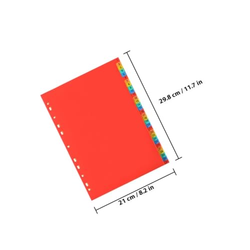 SEWACC 2 Sätze Ordner Trennblätter Index Divider Bunte Zahlen Register für Büro Schule Dokumentenmappe Senkrechte Aktenorganisation von SEWACC
