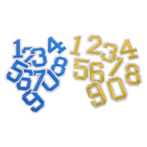 SEWACC 2 Sätze Selbstklebende Bestickte Zahlen-aufnäher Farben Blau Gold für Kleidung Rucksäcke Hüte Jeans Schuhe Einfaches DIY Glatte Oberfläche Vielseitig Einsetzbar SEWACC 2 Sätze Selbstklebende Bestickte Zahlen-aufnäher Farben Blau Gold für Kleidung Rucksäcke Hüte Jeans Schuhe Einfaches DIY Glatte Oberfläche Vielseitig Einsetzbar von SEWACC