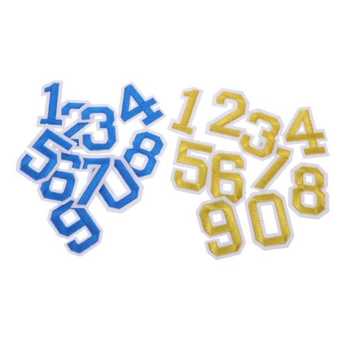 SEWACC 2 Sätze Selbstklebende und Aufbügelbare Zahlen-patches mit Bestickten Applikationen in Blau und Gold für Kleidung Schuhe Rucksäcke Jeans und Sporttrikots SEWACC 2 Sätze Selbstklebende und Aufbügelbare Zahlen-patches mit Bestickten Applikationen in Blau und Gold für Kleidung Schuhe Rucksäcke Jeans und Sporttrikots von SEWACC